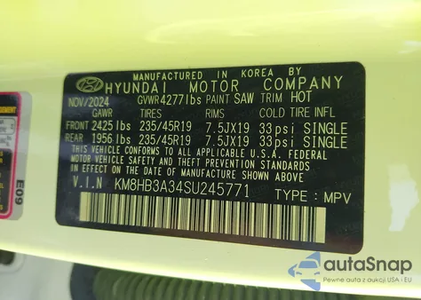 2025 Hyundai Kona N Line S from USA, damaged, VIN KM8HB3A34SU245771